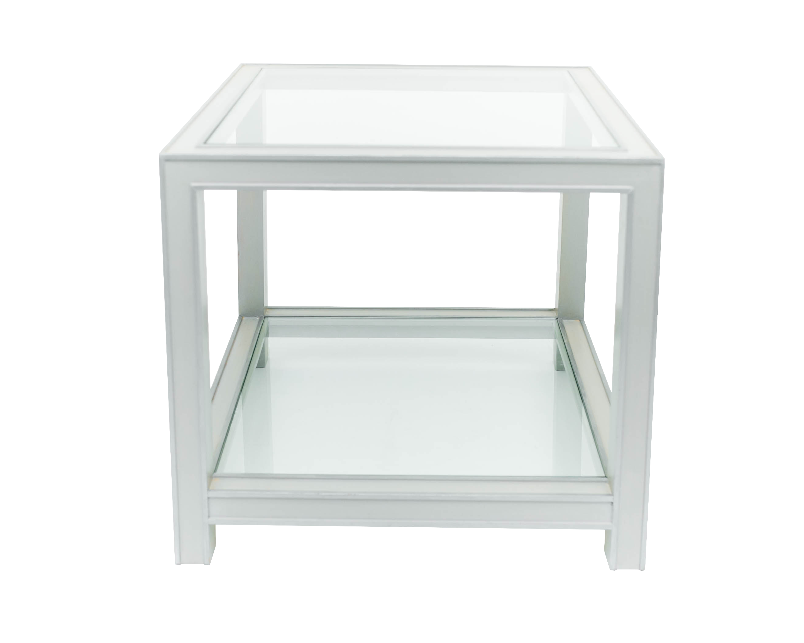 Mesa lateral madera 2 vidrios