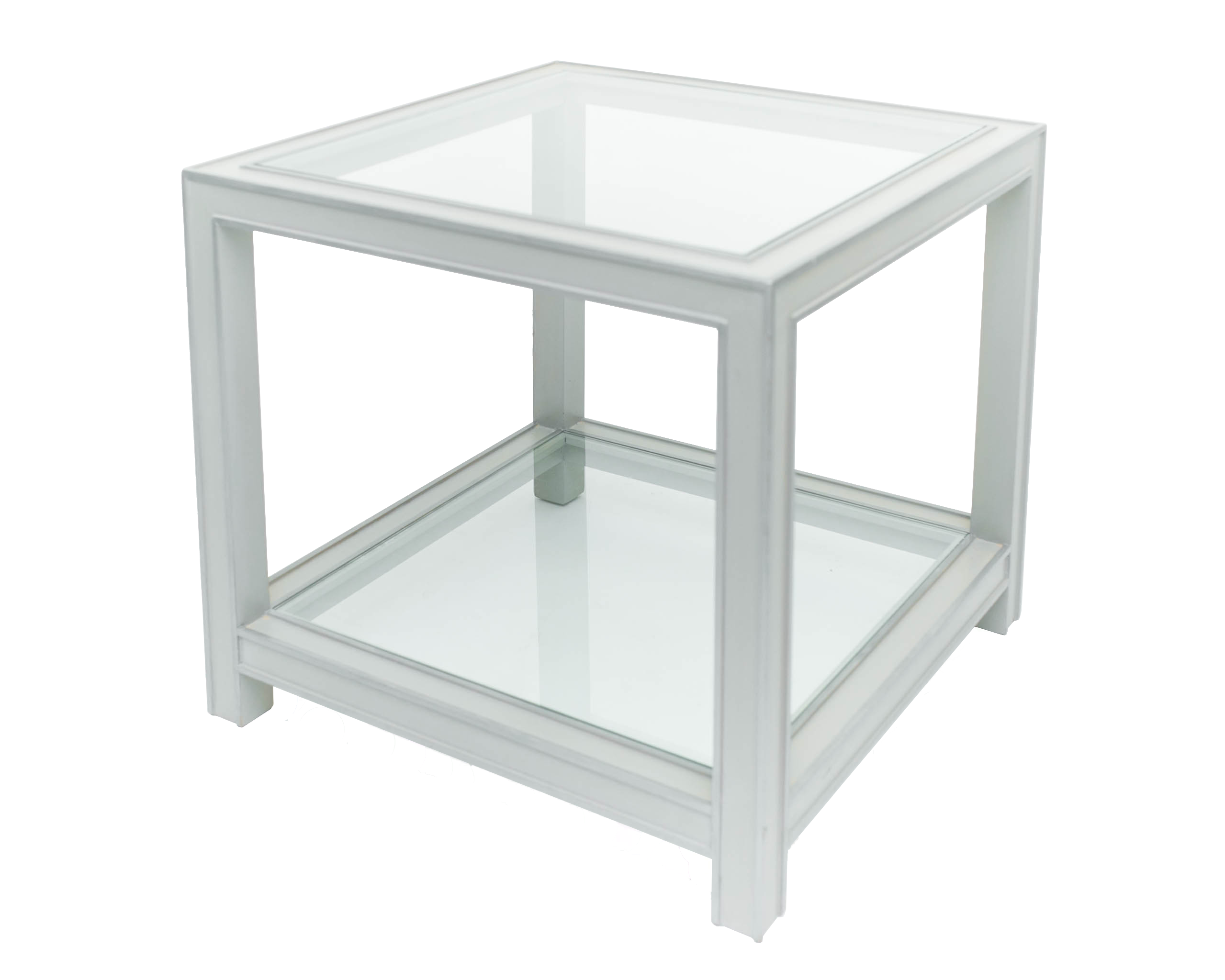 Mesa lateral madera 2 vidrios