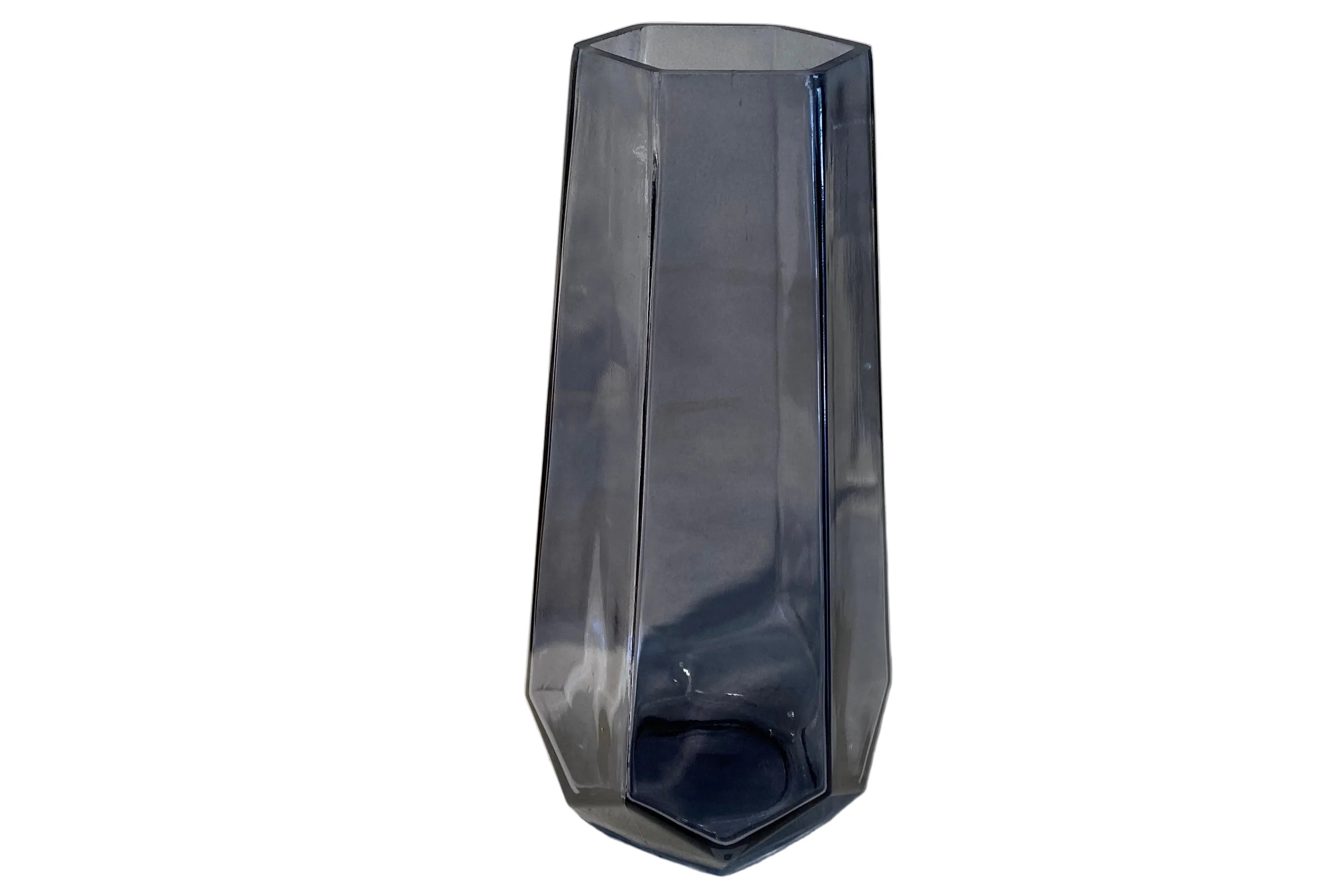 Florero hexagonal azul