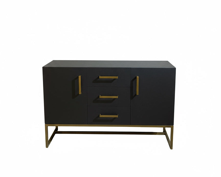 Mueble negro patas metálicas