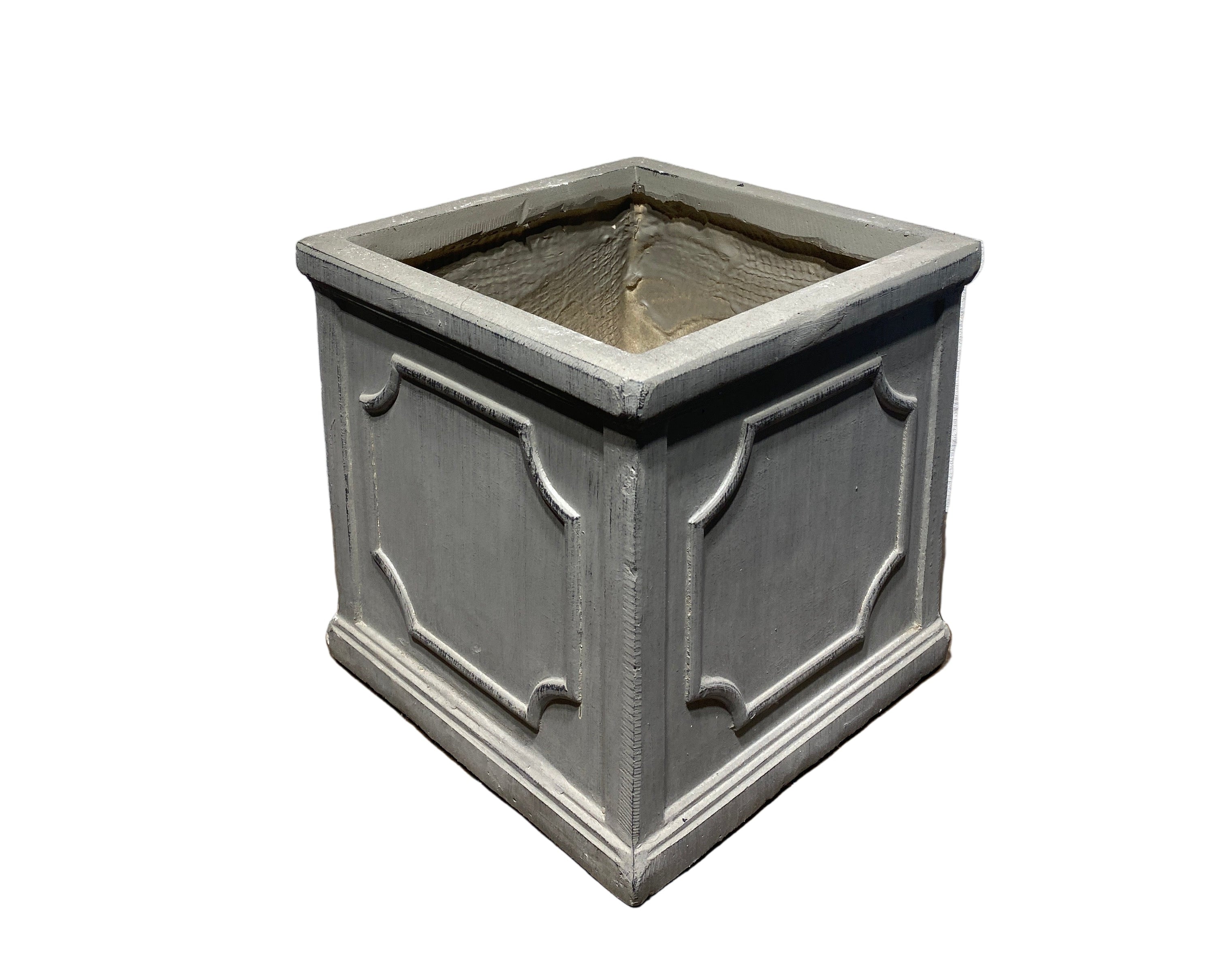 Macetero cubo gris S