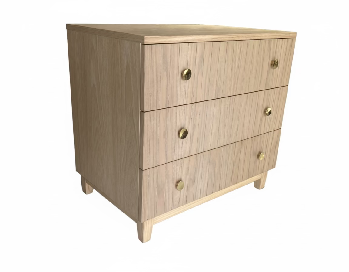 Velador 3 cajones Acanalado