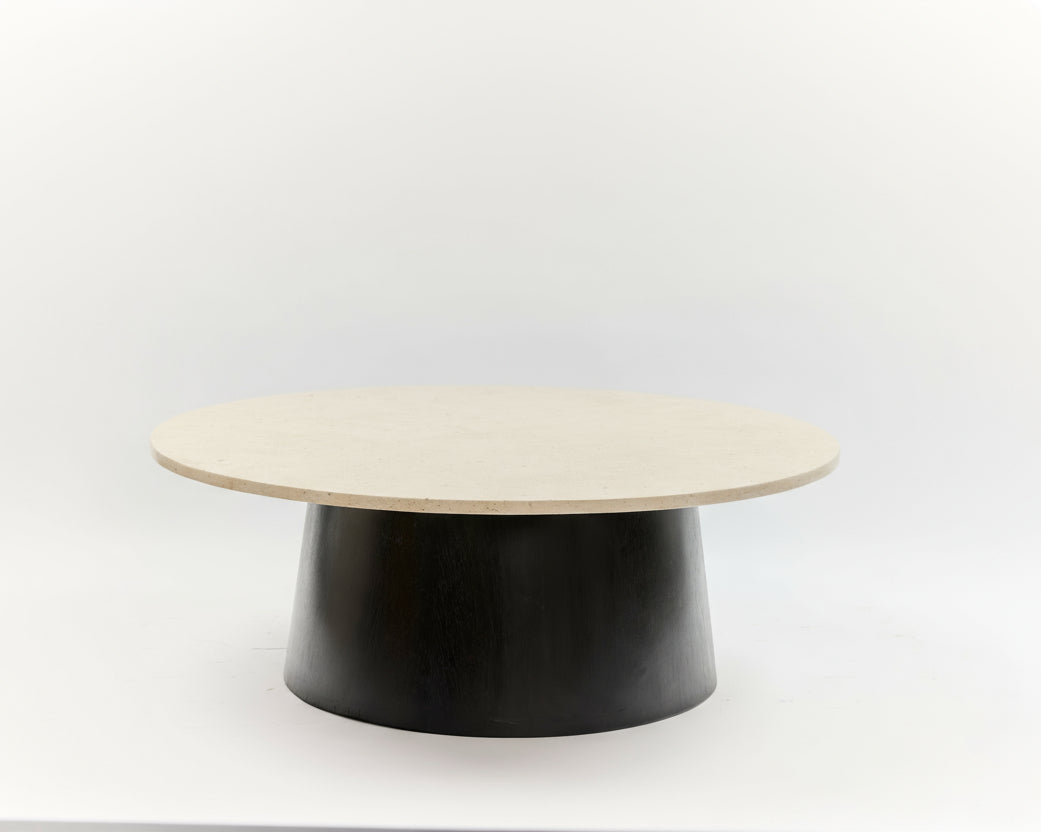 Mesa de centro madera y cubierta piedra