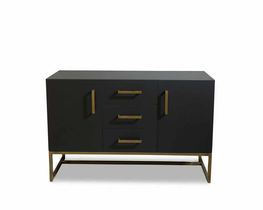 Mueble negro patas metálicas