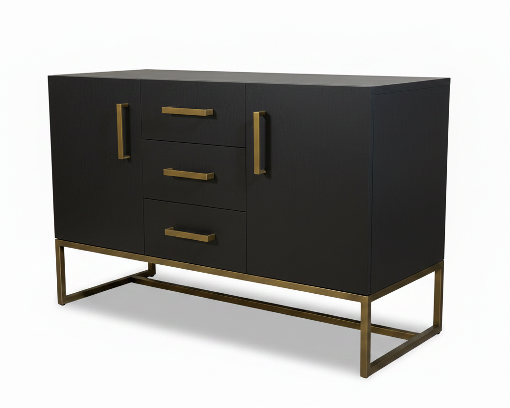 Mueble negro patas metálicas