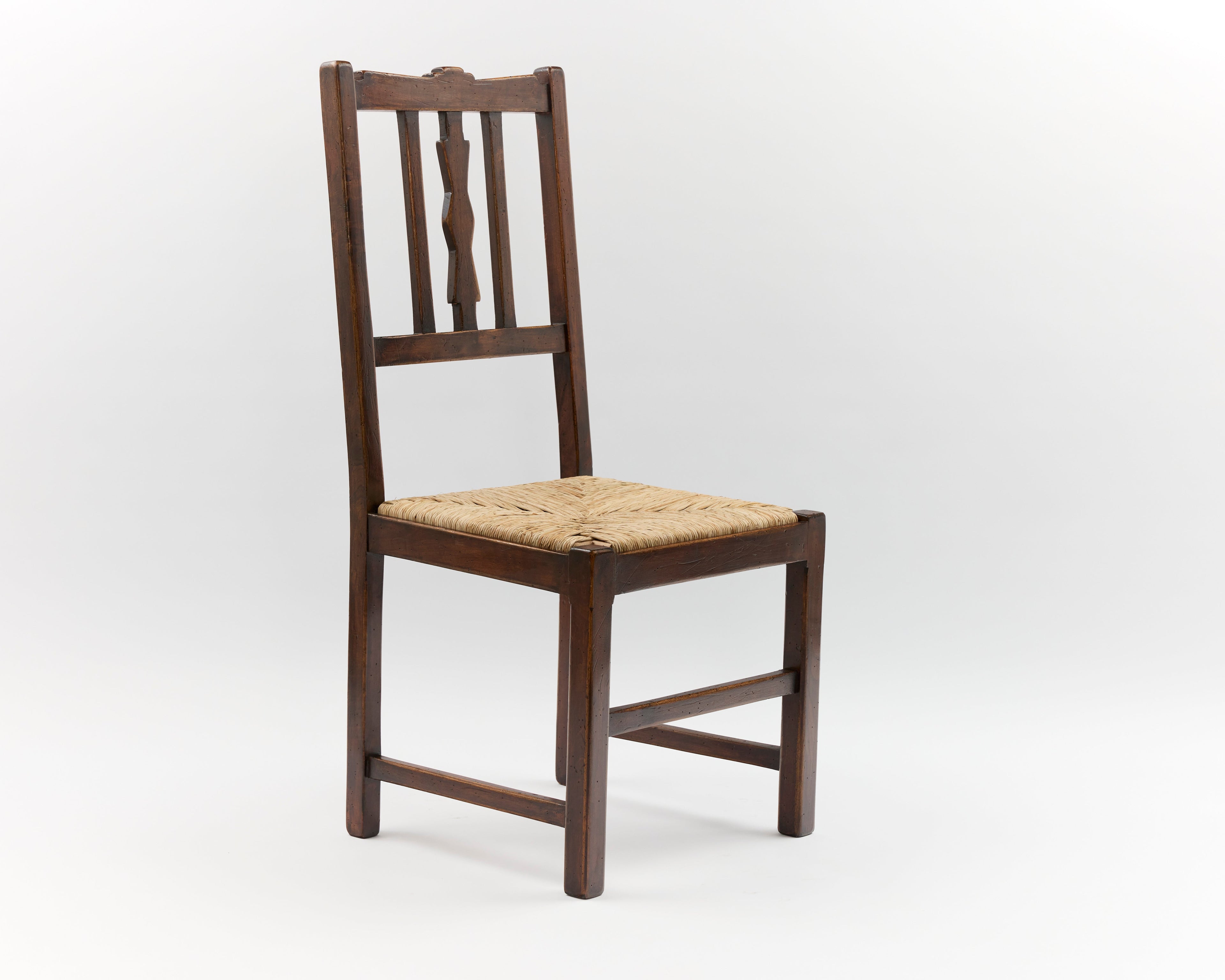 Silla Totora A Nogal Envejecido