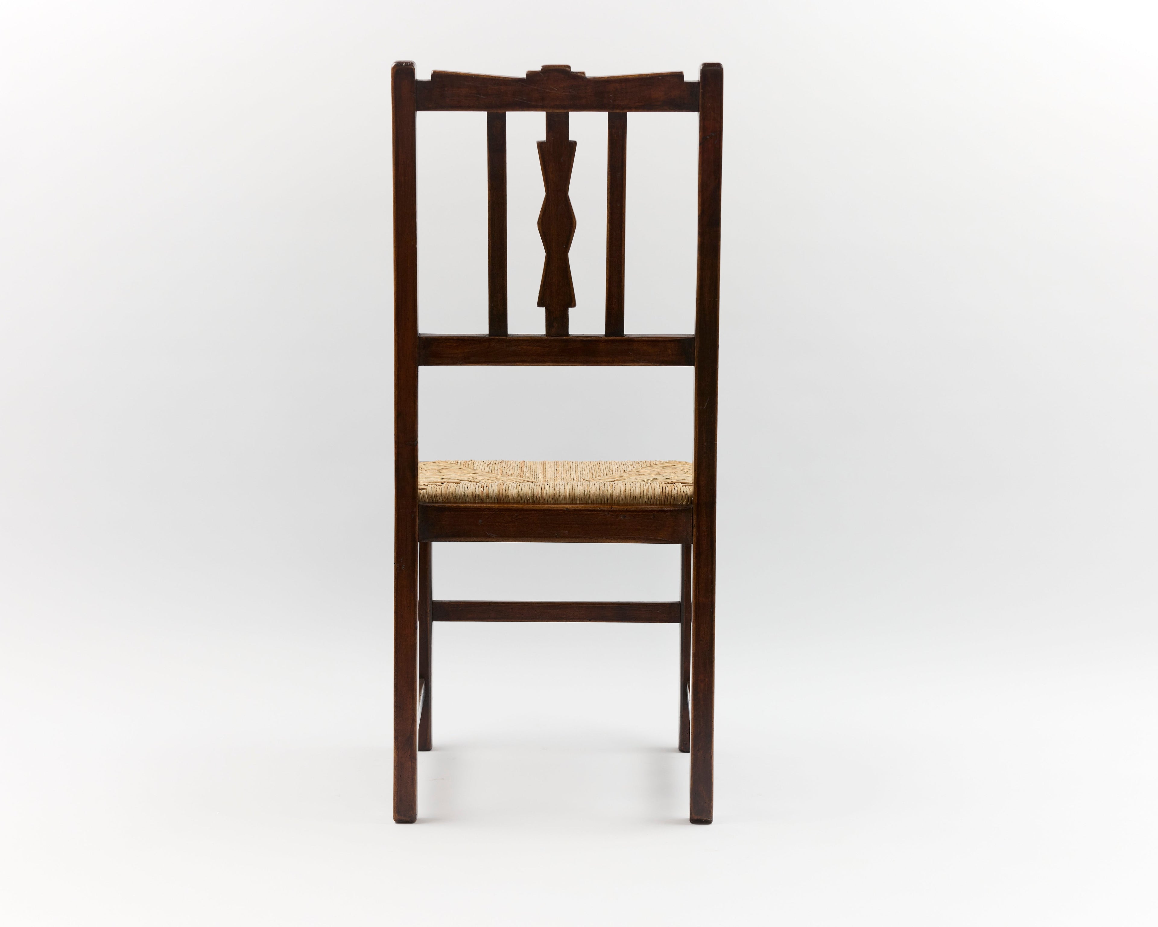 Silla Totora A Nogal Envejecido