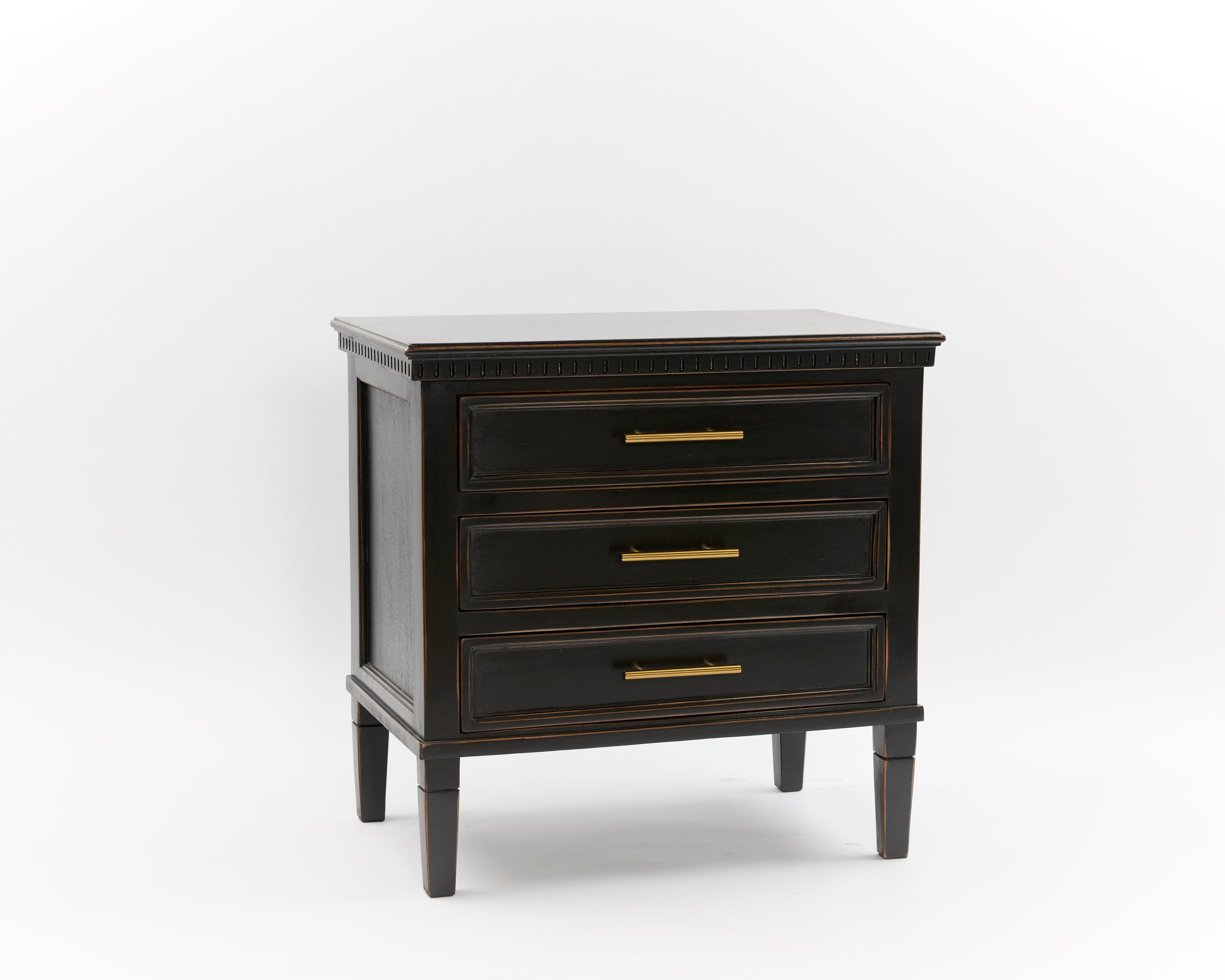 Velador Buenos Aires 3 cajones Negro