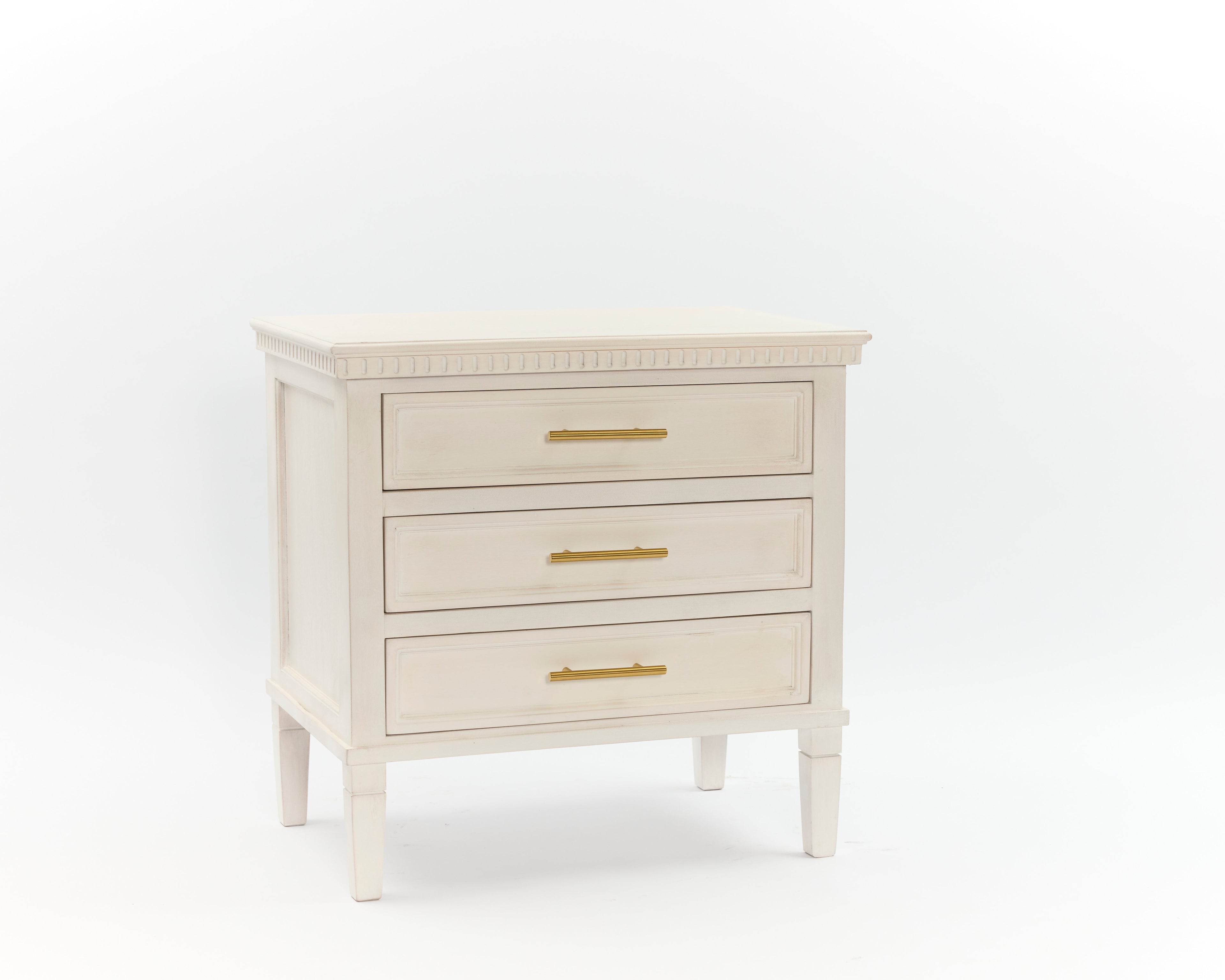 Velador Buenos Aires 3 cajones Blanco