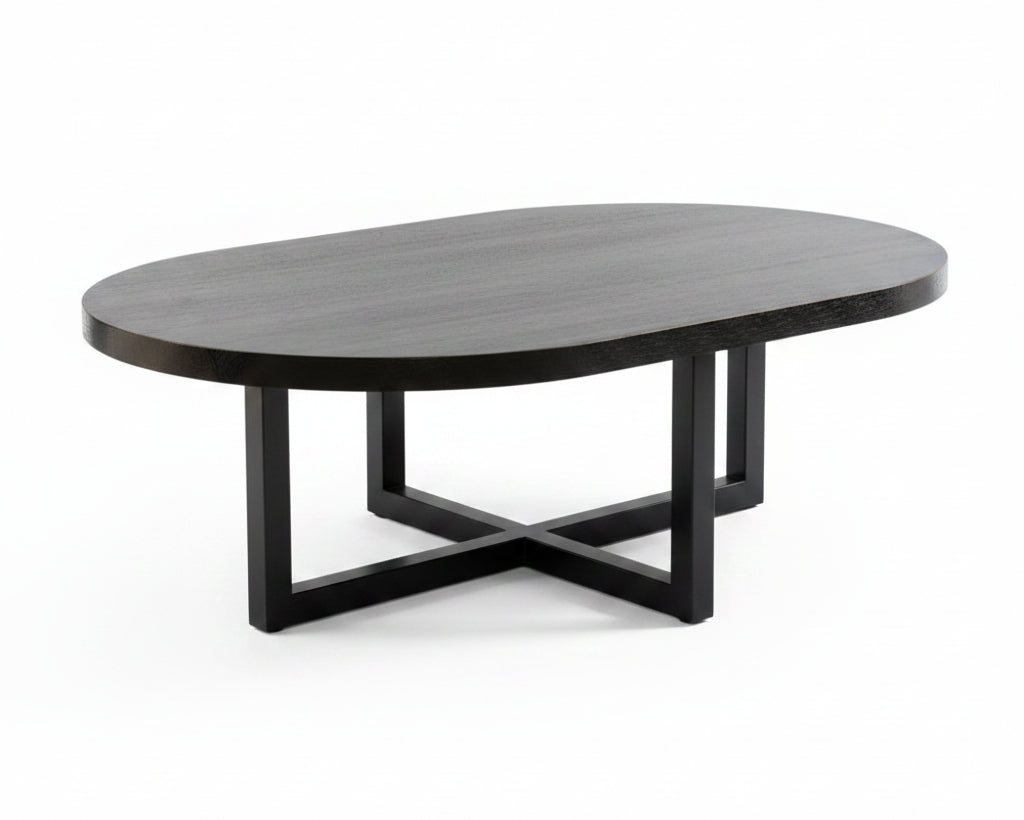 Mesa de centro madera ovalada